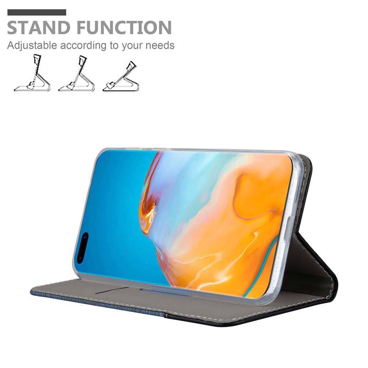 Cadorabo Hülle für Huawei P40 PRO / P40 PRO+ Schutzhülle in Blau Handy Hülle Etui Book Case Cover