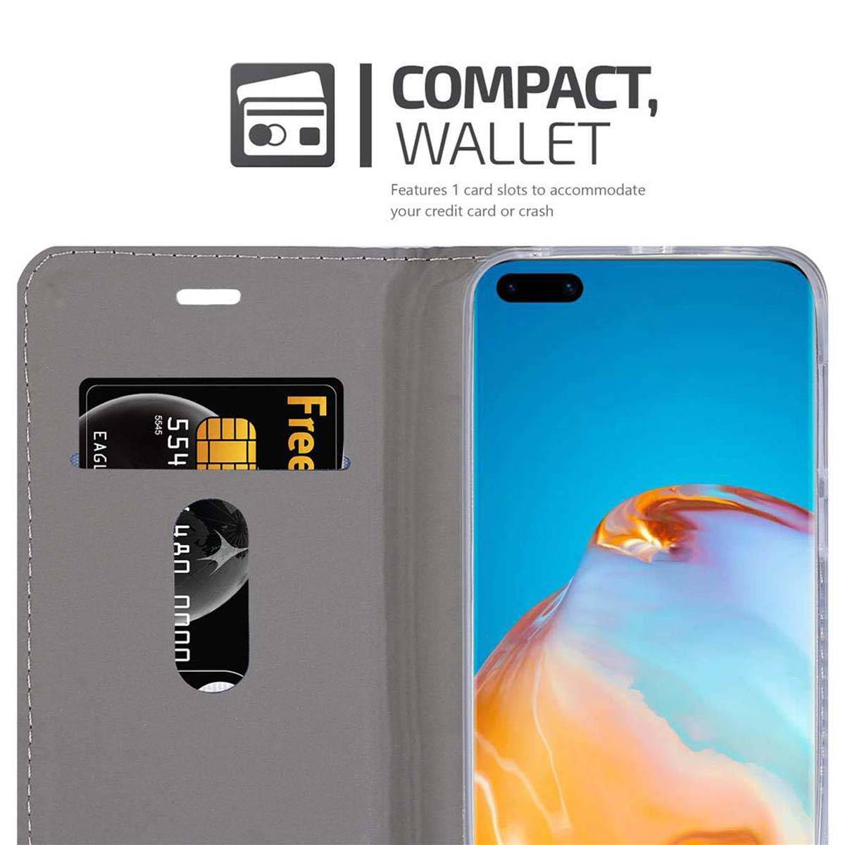 Cadorabo Hülle für Huawei P40 PRO / P40 PRO+ Schutzhülle in Blau Handy Hülle Etui Book Case Cover