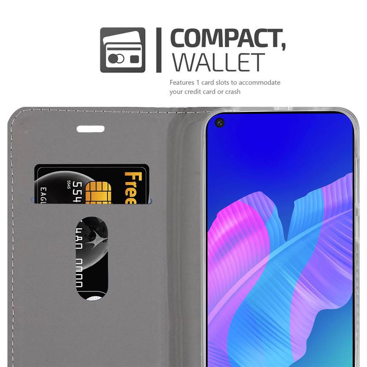 Cadorabo Hülle für Huawei NOVA 6 SE / P40 LITE / NOVA 7i Schutzhülle in Blau Handy Hülle Etui Book Case Cover