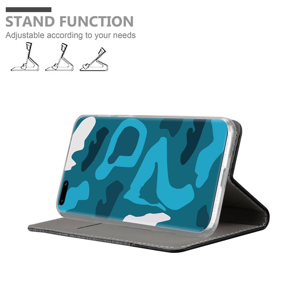 Cadorabo Hülle für Huawei P40 PRO / P40 PRO+ Schutzhülle in Grau Handy Hülle Etui Book Case Cover