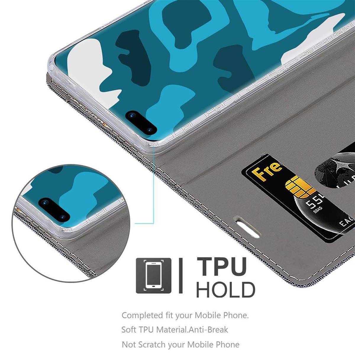 Cadorabo Hülle für Huawei P40 PRO / P40 PRO+ Schutzhülle in Grau Handy Hülle Etui Book Case Cover
