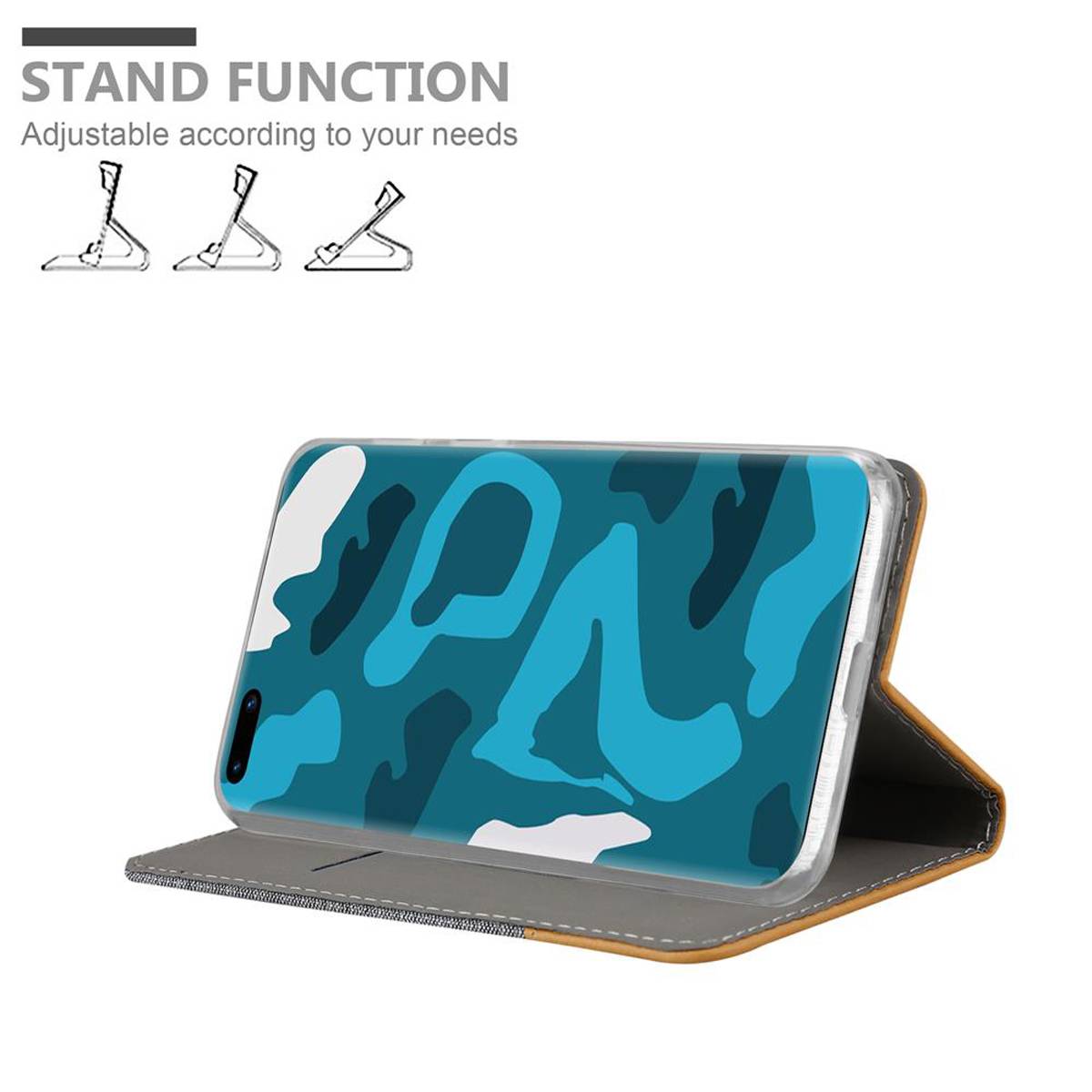 Cadorabo Hülle für Huawei P40 PRO / P40 PRO+ Schutzhülle in Grau Handy Hülle Etui Book Case Cover