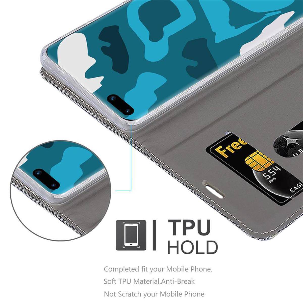 Cadorabo Hülle für Huawei P40 PRO / P40 PRO+ Schutzhülle in Grau Handy Hülle Etui Book Case Cover