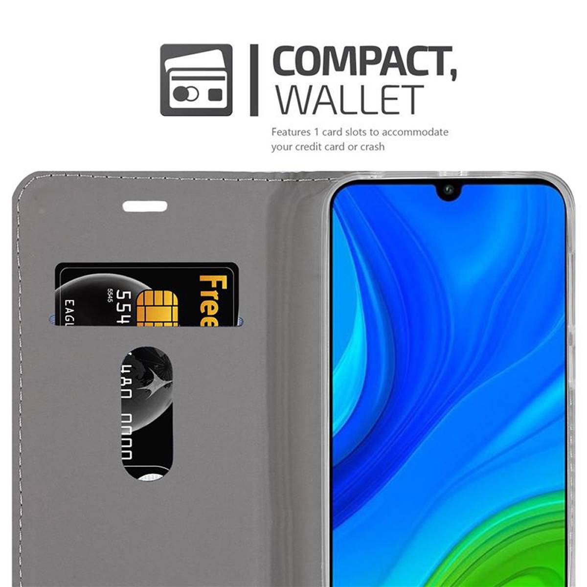 Cadorabo Hülle für Huawei P SMART 2020 Schutzhülle in Blau Handy Hülle Etui Book Case Cover