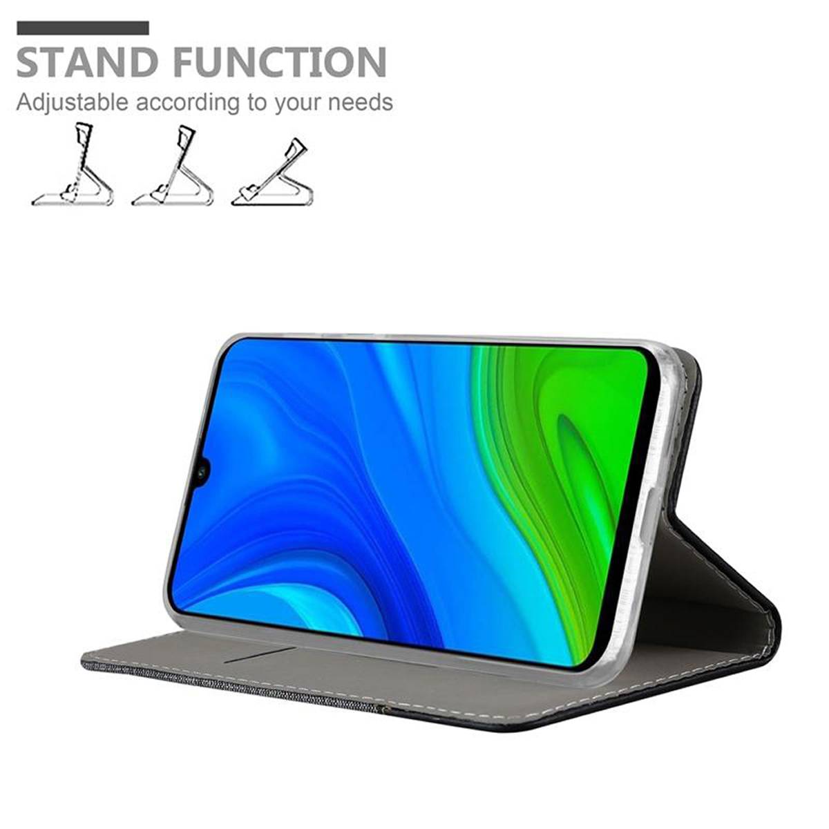 Cadorabo Hülle für Huawei P SMART 2020 Schutzhülle in Grau Handy Hülle Etui Book Case Cover