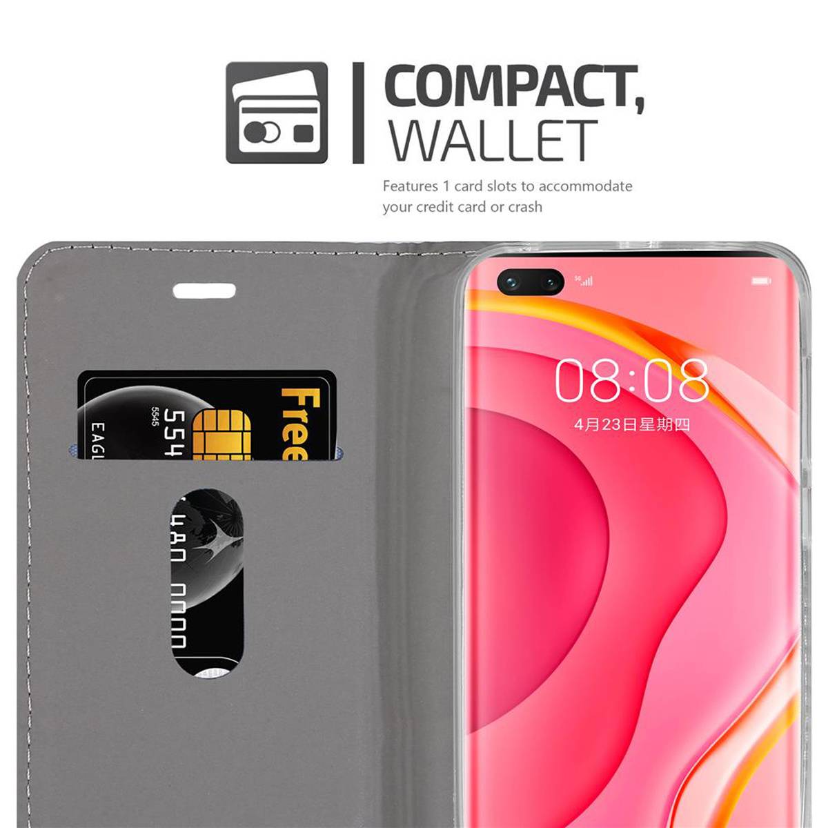 Cadorabo Hülle für Huawei NOVA 7 PRO 5G Schutzhülle in Blau Handy Hülle Etui Book Case Cover