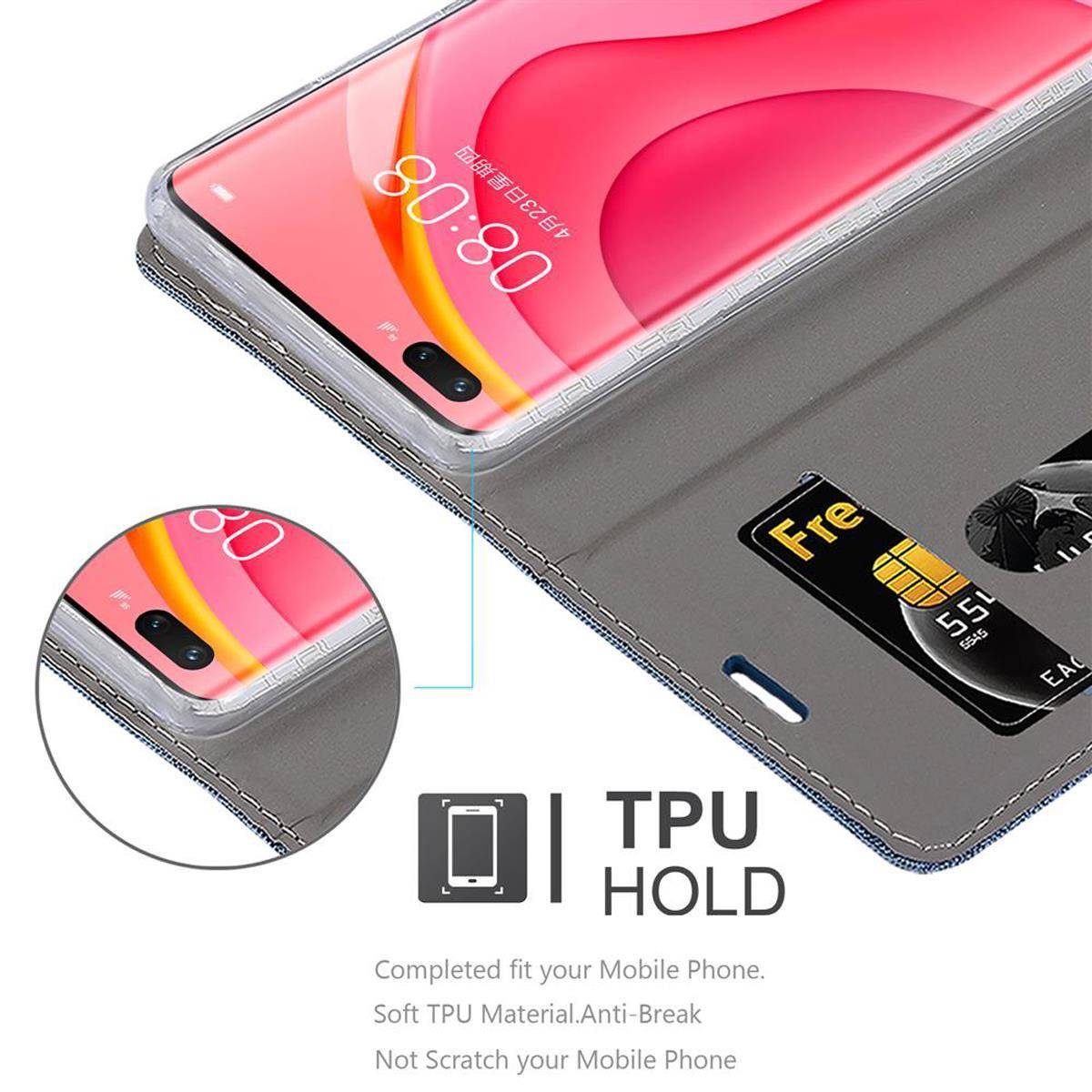 Cadorabo Hülle für Huawei NOVA 7 PRO 5G Schutzhülle in Blau Handy Hülle Etui Book Case Cover