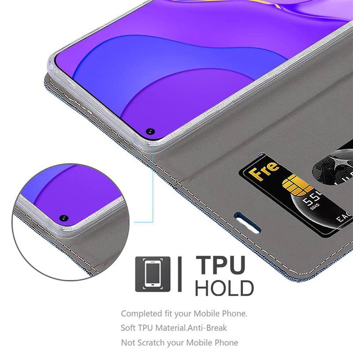 Cadorabo Hülle für Huawei NOVA 7 5G Schutzhülle in Blau Handy Hülle Etui Book Case Cover