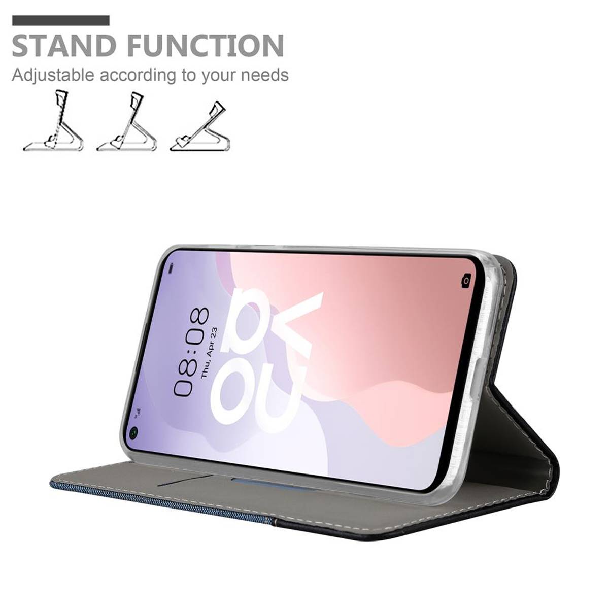 Cadorabo Hülle für Huawei NOVA 7 SE Schutzhülle in Blau Handy Hülle Etui Book Case Cover