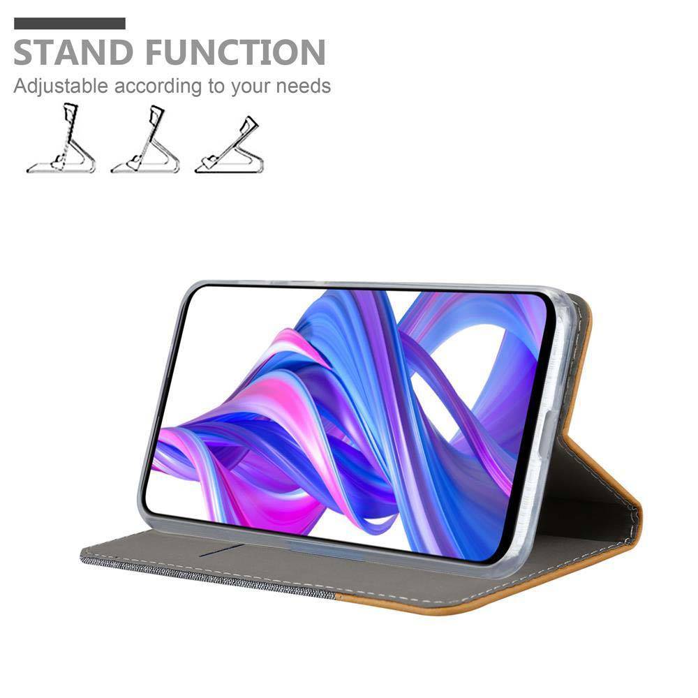 Cadorabo Hülle für Honor 9X PRO Schutzhülle in Grau Handy Hülle Etui Book Case Cover