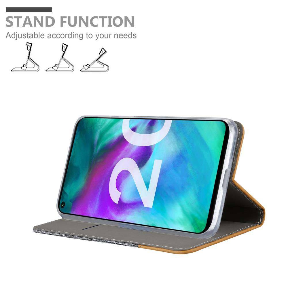 Cadorabo Hülle für Honor 20 / 20S / Huawei NOVA 5T Schutzhülle in Grau Handy Hülle Etui Book Case Cover
