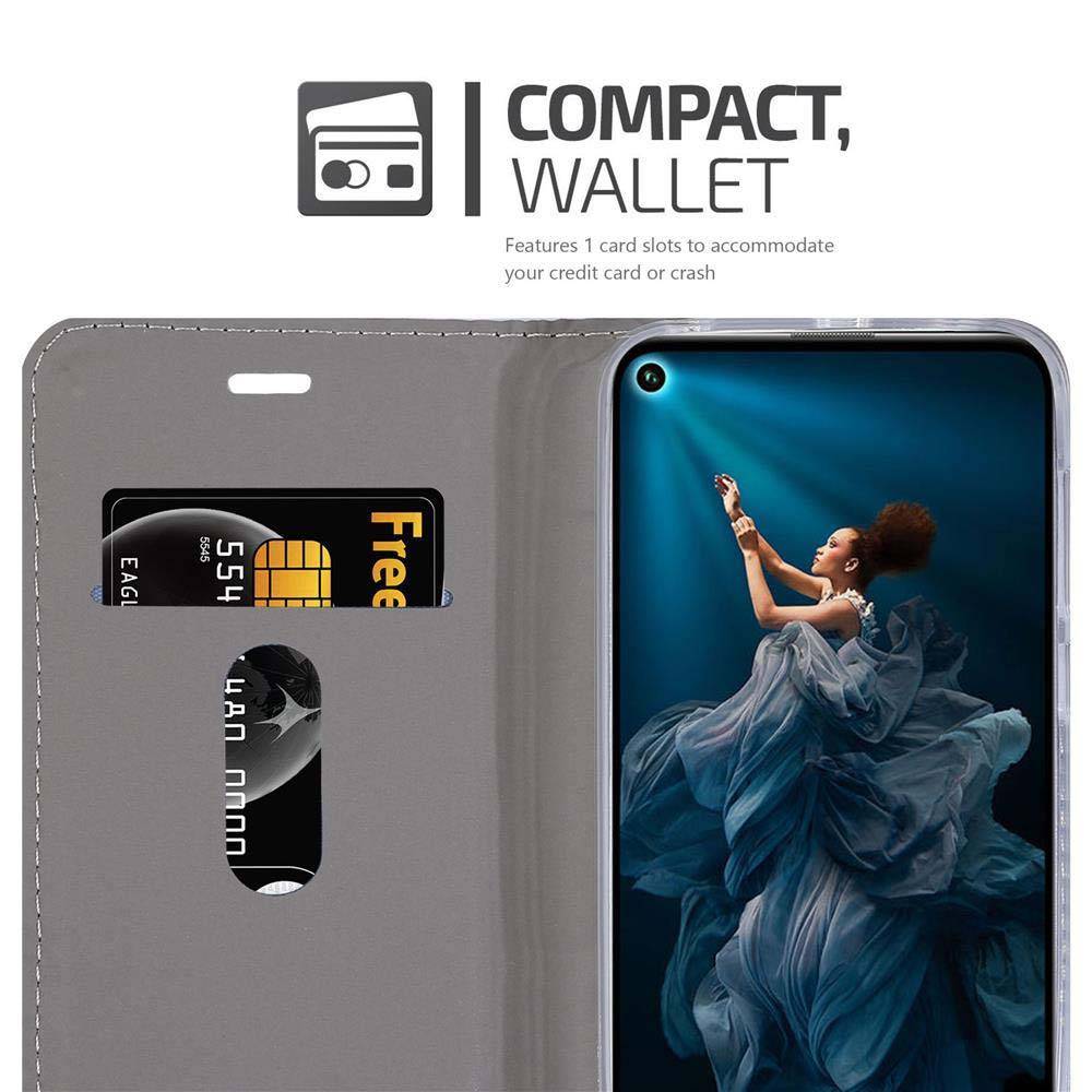 Cadorabo Hülle für Honor 20 PRO Schutzhülle in Grau Handy Hülle Etui Book Case Cover
