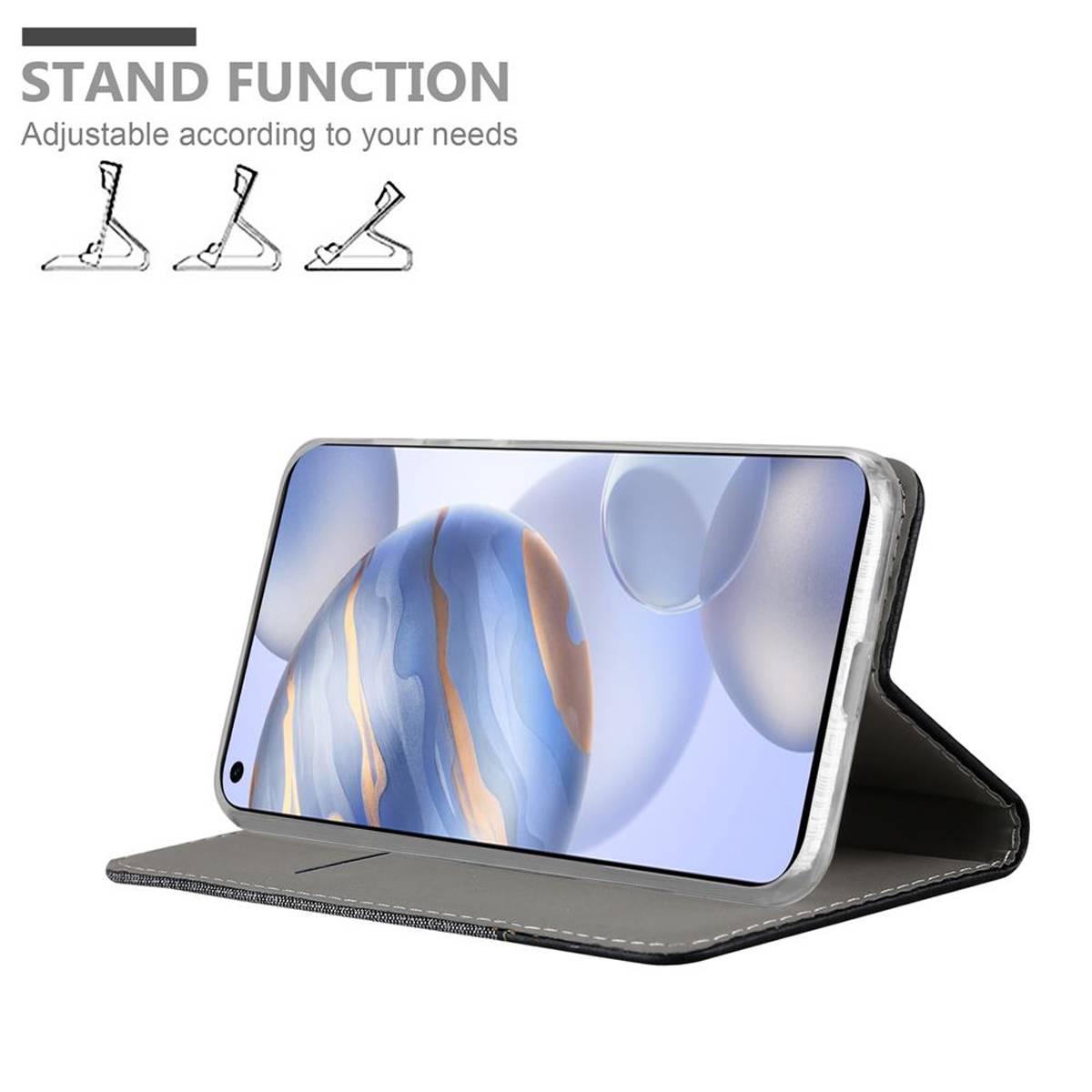 Cadorabo Hülle für Honor 30 Schutzhülle in Grau Handy Hülle Etui Book Case Cover