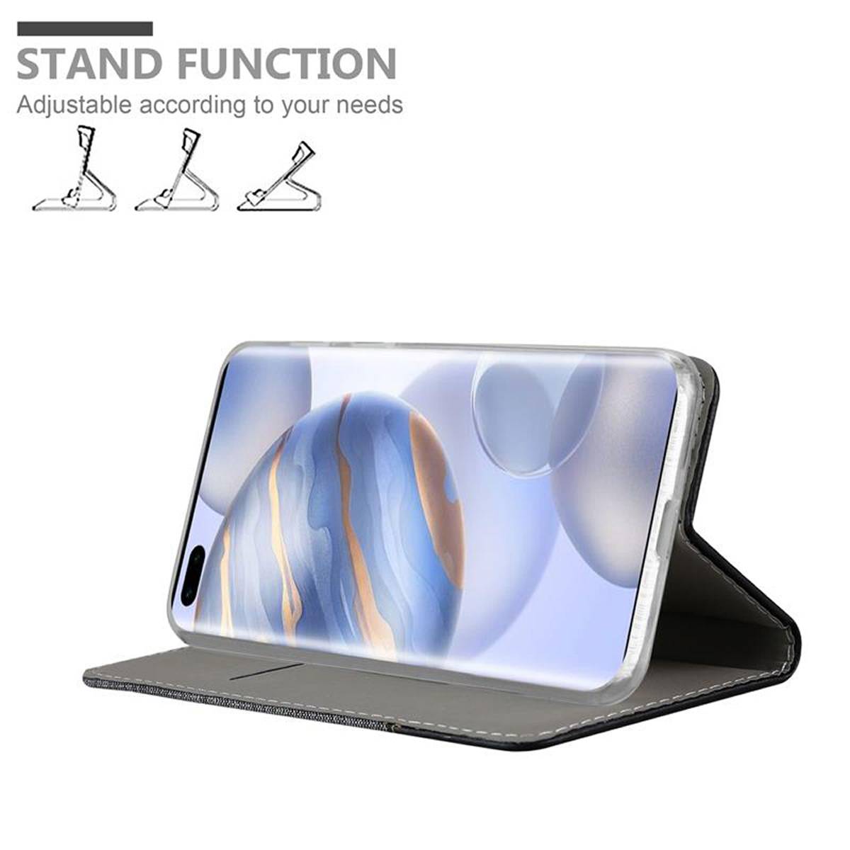 Cadorabo Hülle für Honor 30 PRO Schutzhülle in Grau Handy Hülle Etui Book Case Cover