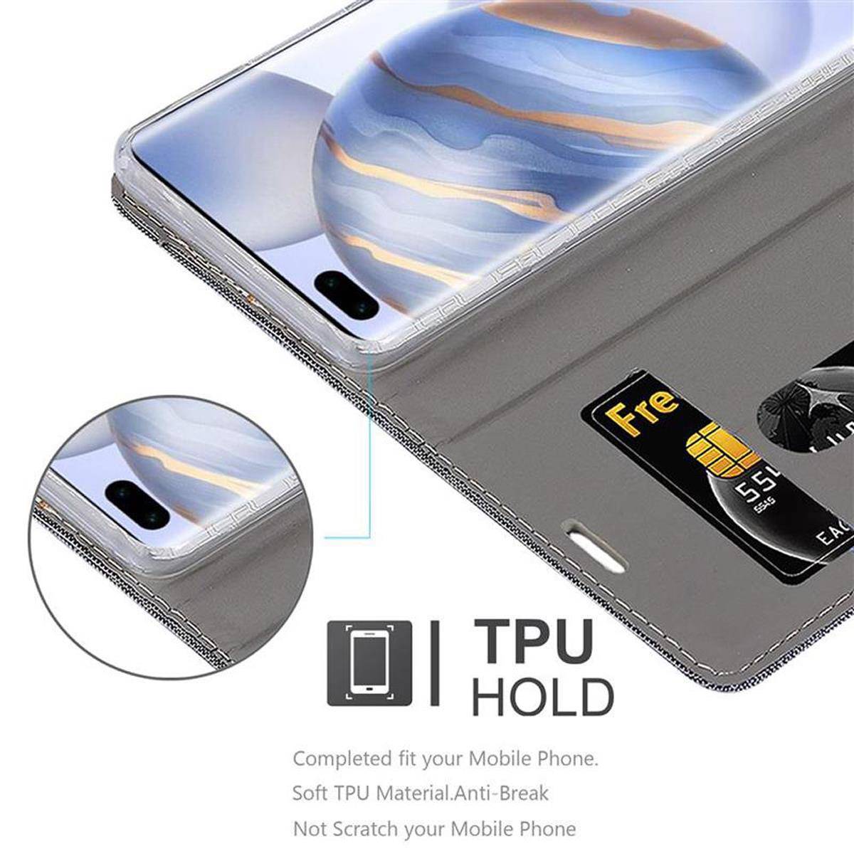 Cadorabo Hülle für Honor 30 PRO Schutzhülle in Grau Handy Hülle Etui Book Case Cover