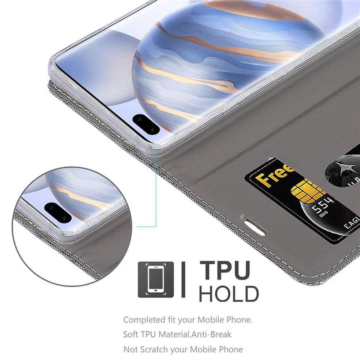 Cadorabo Hülle für Honor 30 PRO Schutzhülle in Grau Handy Hülle Etui Book Case Cover