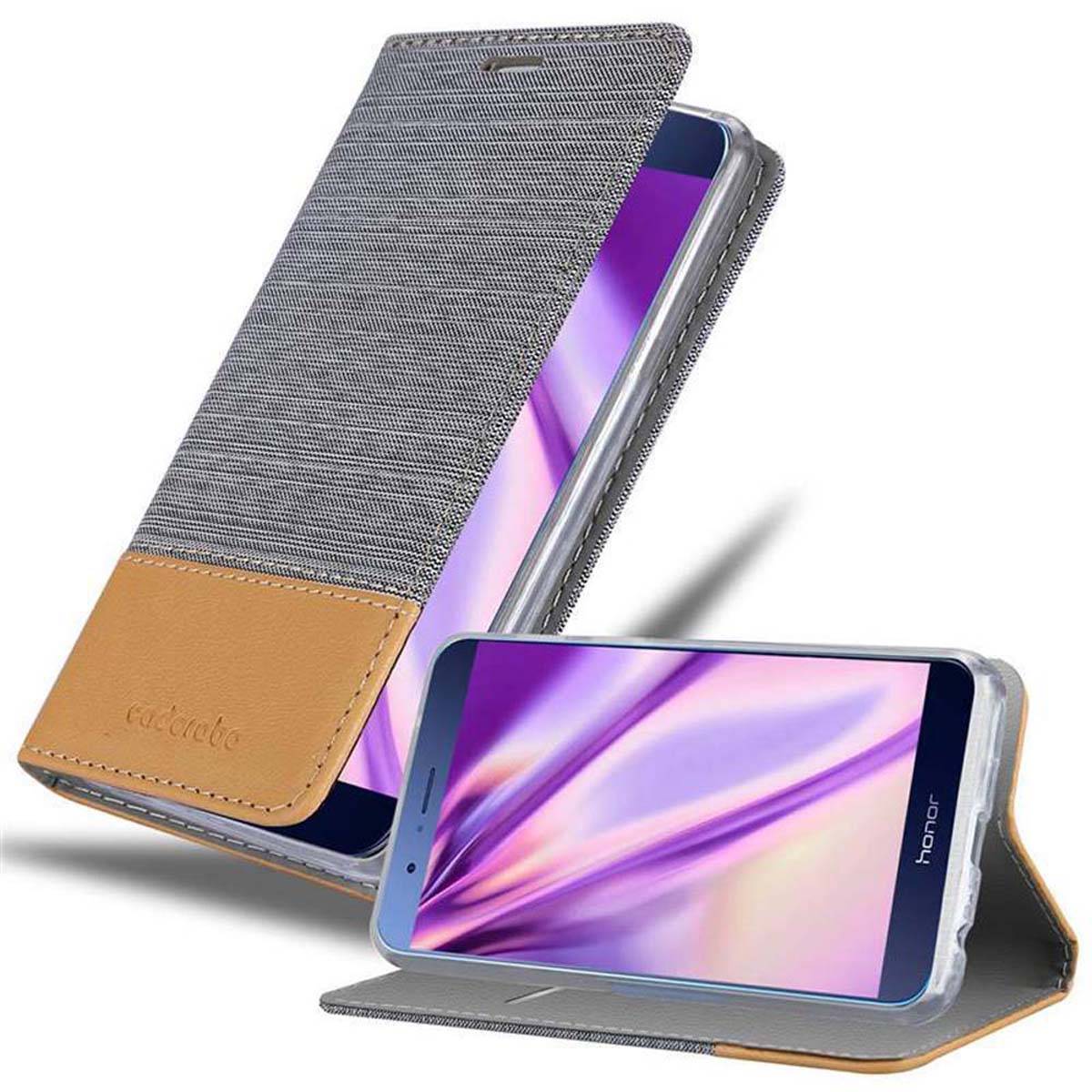 Cadorabo Hülle für Honor V9 Schutzhülle in Grau Handy Hülle Etui Book Case Cover