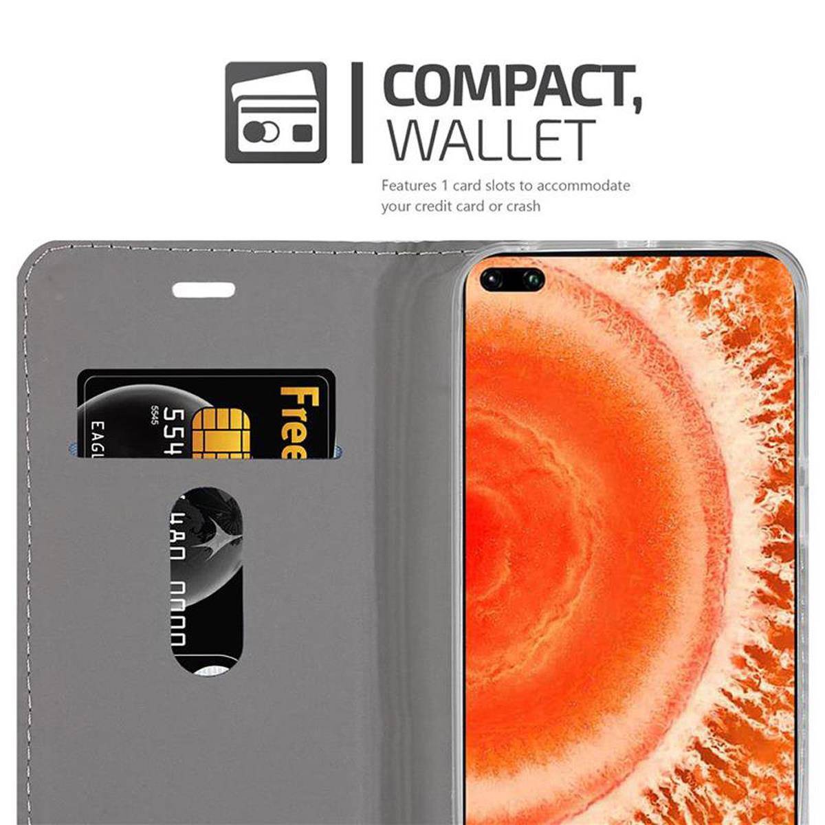 Cadorabo Hülle für Honor View 30 Schutzhülle in Blau Handy Hülle Etui Book Case Cover