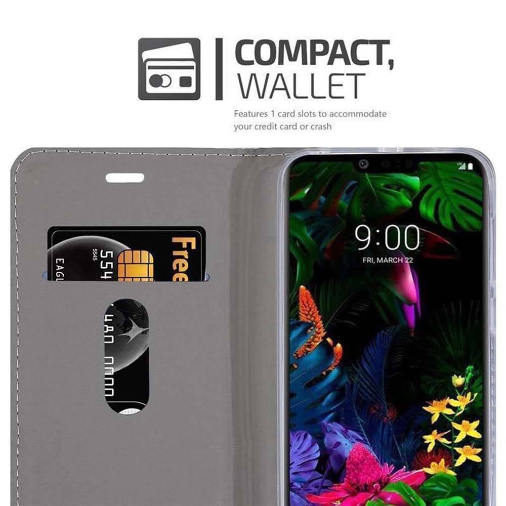 Cadorabo Hülle für LG G8 Schutzhülle in Grau Handy Hülle Etui Book Case Cover