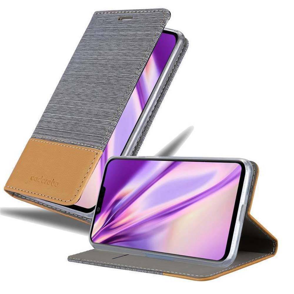 Cadorabo Hülle für LG G8 Schutzhülle in Grau Handy Hülle Etui Book Case Cover