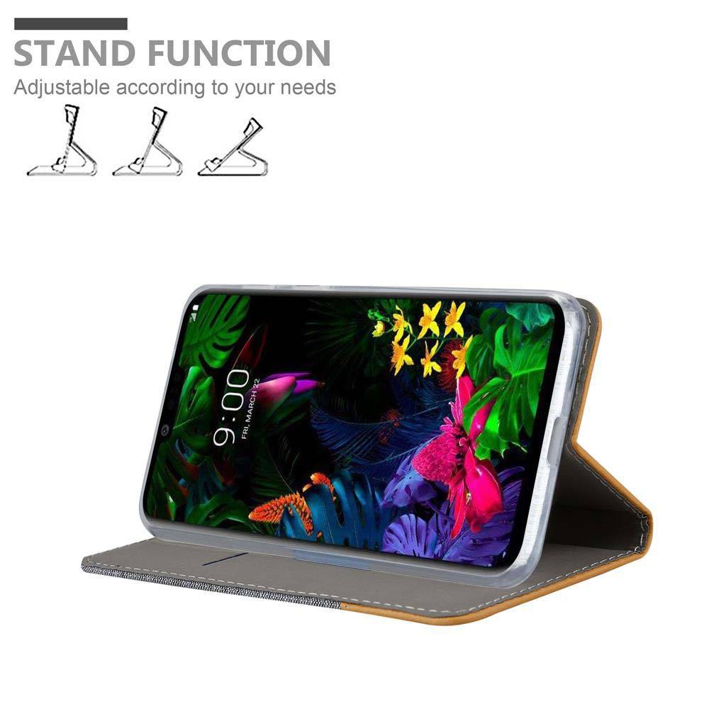 Cadorabo Hülle für LG G8 Schutzhülle in Grau Handy Hülle Etui Book Case Cover