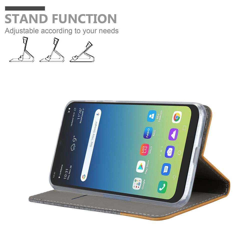 Cadorabo Hülle für LG K40S Schutzhülle in Grau Handy Hülle Etui Book Case Cover