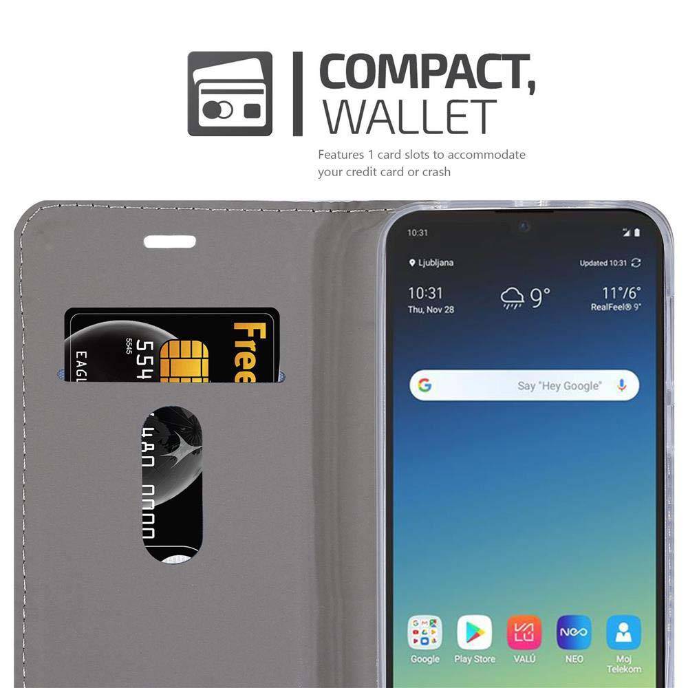 Cadorabo Hülle für LG K40S Schutzhülle in Grau Handy Hülle Etui Book Case Cover