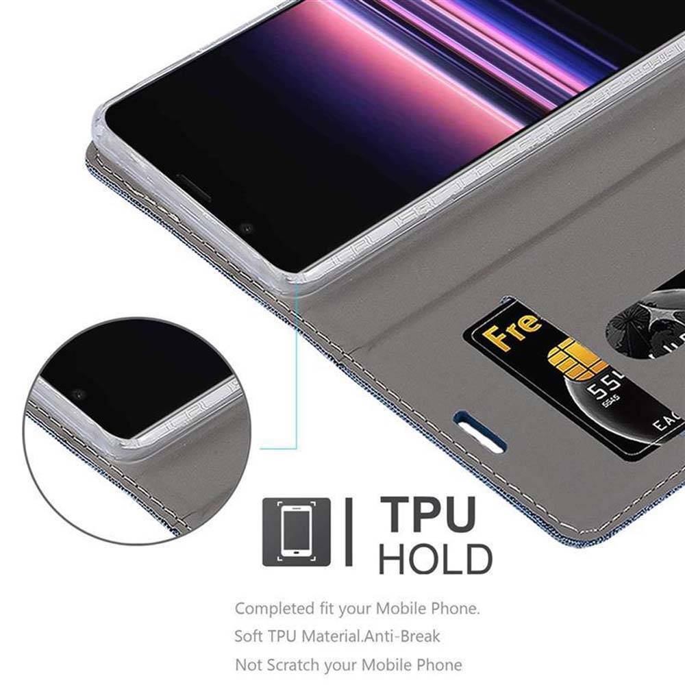 Cadorabo Hülle für Sony Xperia 5 Schutzhülle in Blau Handy Hülle Etui Book Case Cover