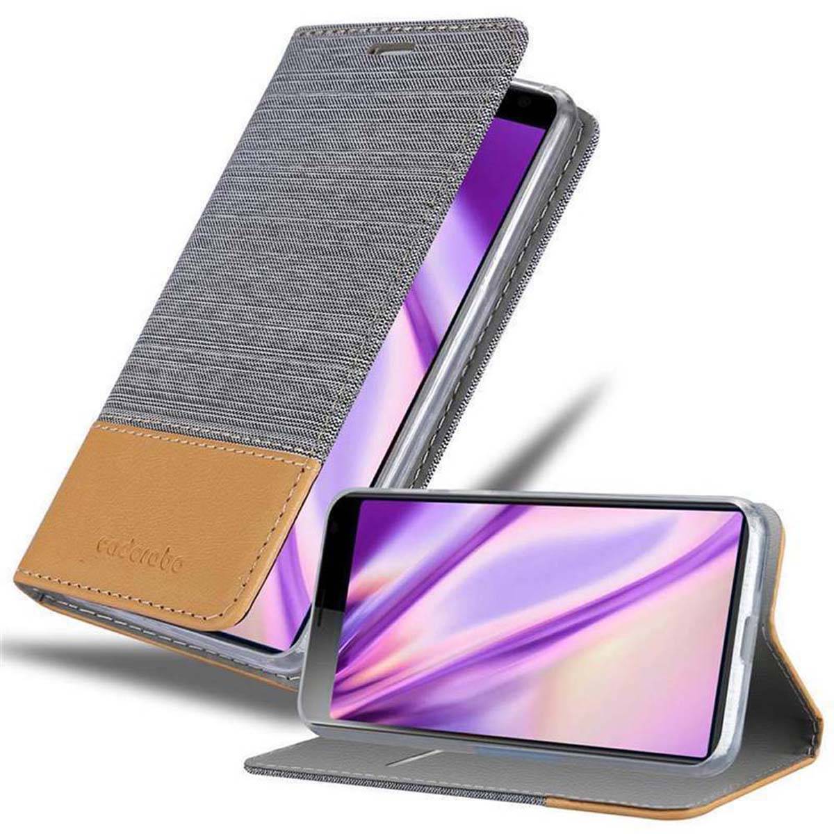 Cadorabo Hülle für Sony Xperia 10 PLUS Schutzhülle in Grau Handy Hülle Etui Book Case Cover