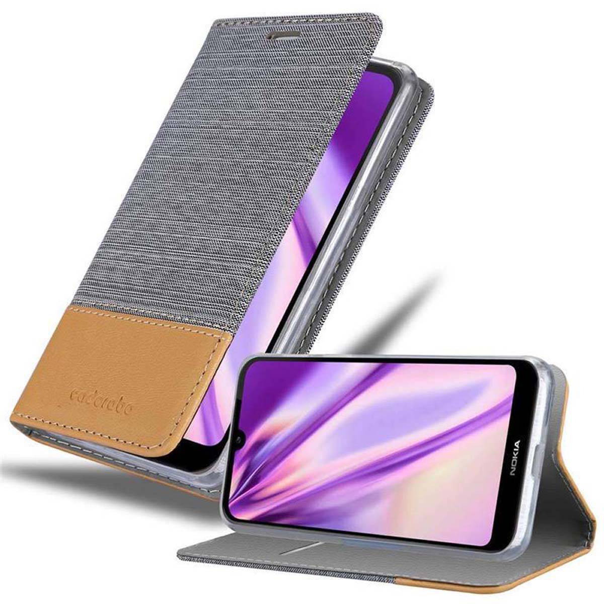 Cadorabo Hülle für Nokia 4.2 Schutzhülle in Grau Handy Hülle Etui Book Case Cover