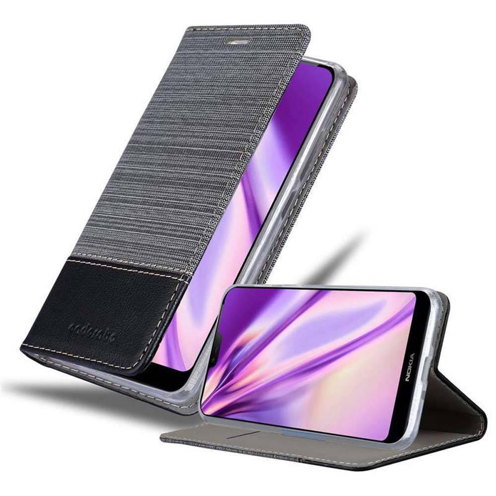 Cadorabo Hülle für Nokia 7.1 Schutzhülle in Grau Handy Hülle Etui Book Case Cover