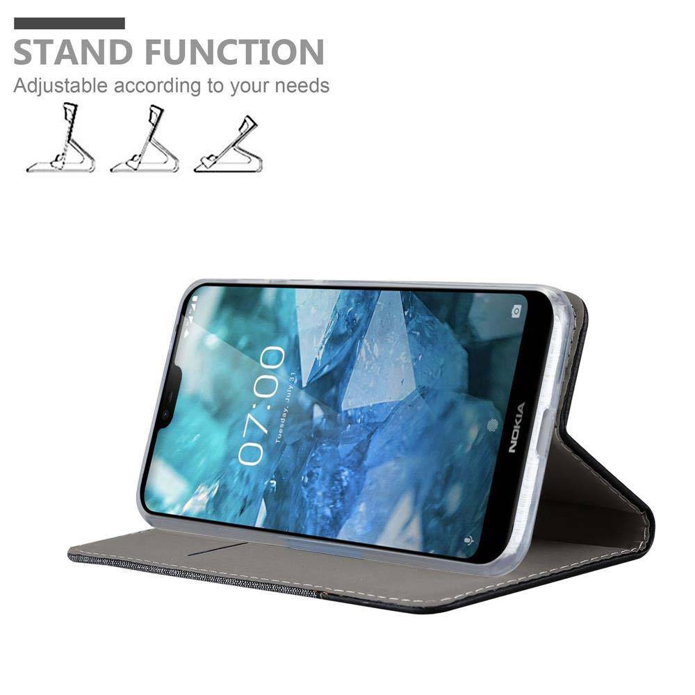 Cadorabo Hülle für Nokia 7.1 Schutzhülle in Grau Handy Hülle Etui Book Case Cover