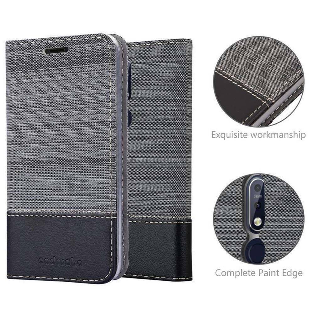Cadorabo Hülle für Nokia 7.1 Schutzhülle in Grau Handy Hülle Etui Book Case Cover