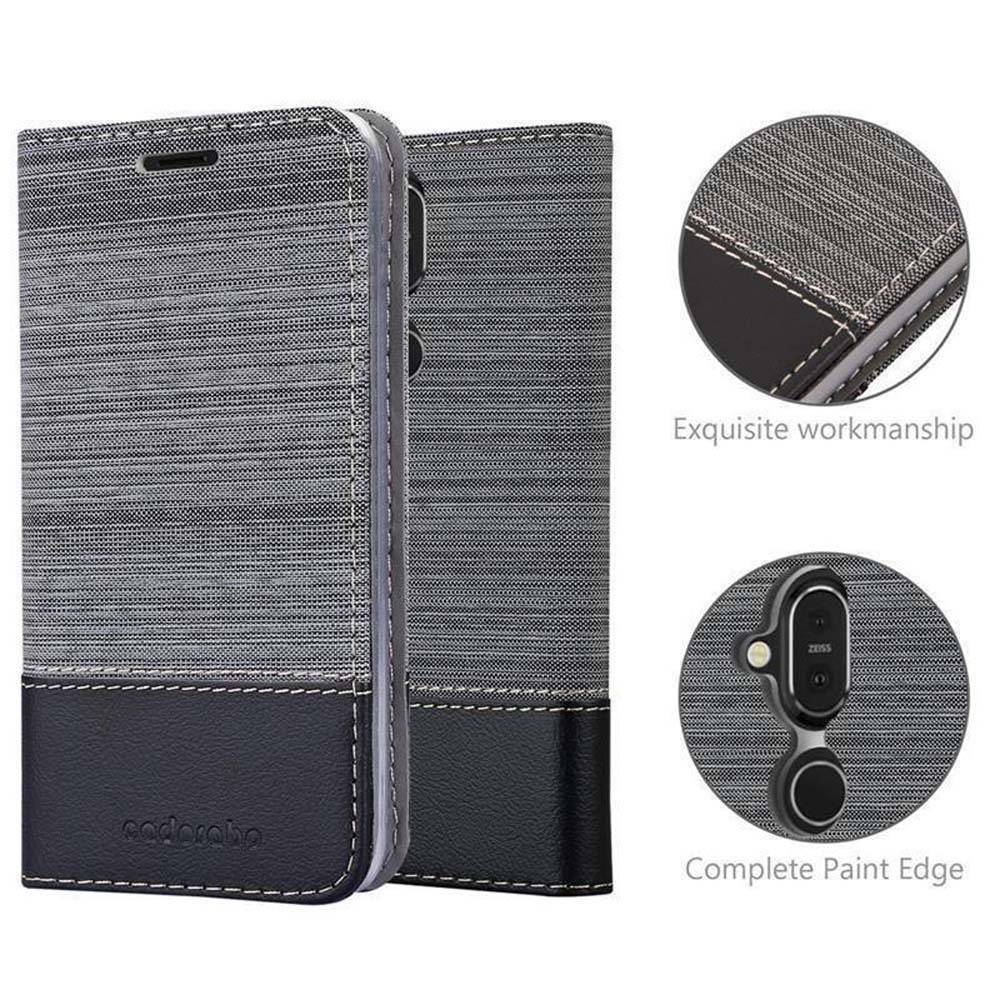 Cadorabo Hülle für Nokia 7.1 PLUS / X7 Schutzhülle in Grau Handy Hülle Etui Book Case Cover