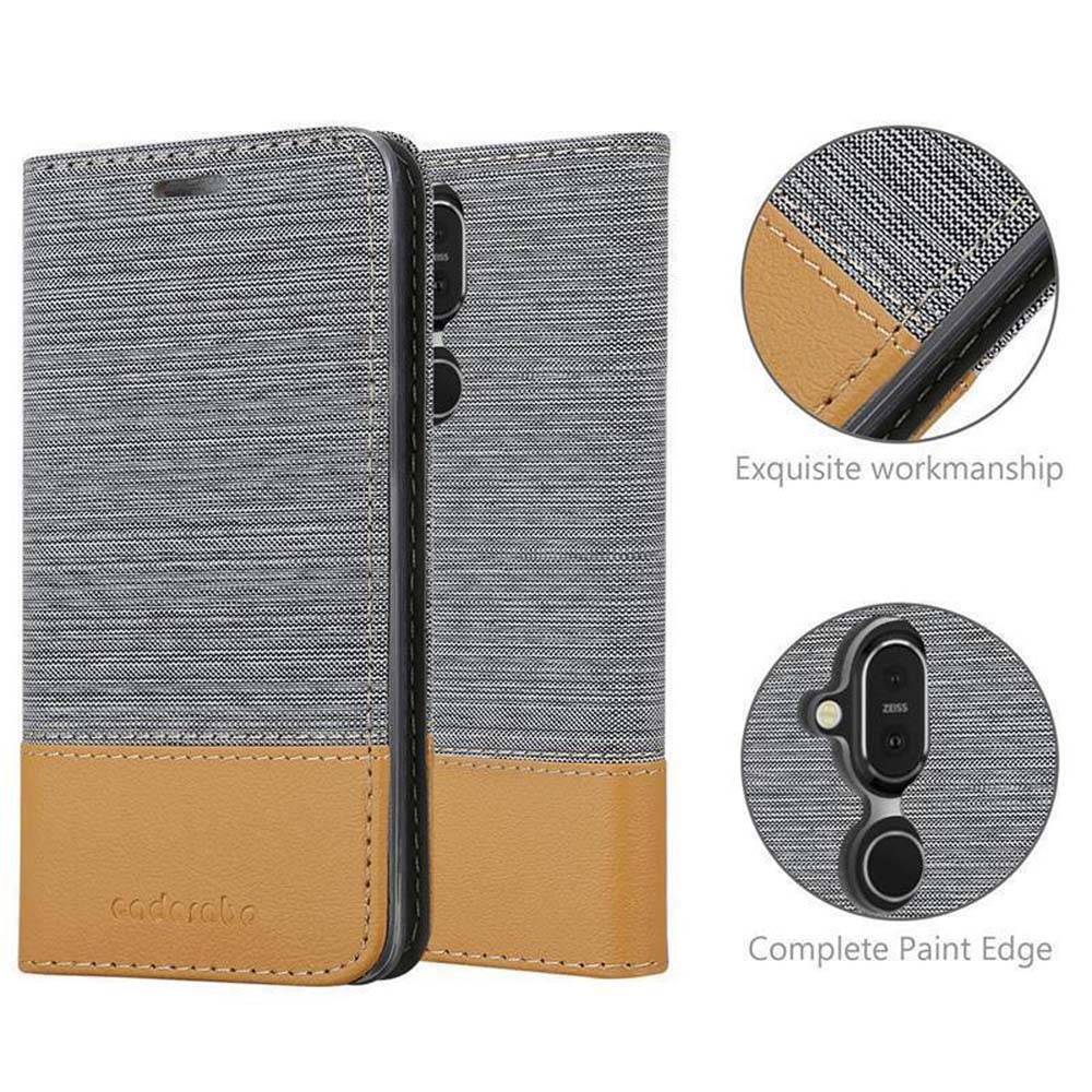 Cadorabo Hülle für Nokia 7.1 PLUS / X7 Schutzhülle in Grau Handy Hülle Etui Book Case Cover