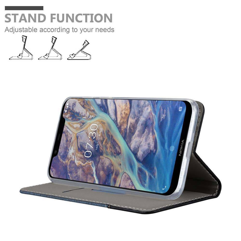 Cadorabo Hülle für Nokia 7.1 PLUS / X7 Schutzhülle in Blau Handy Hülle Etui Book Case Cover