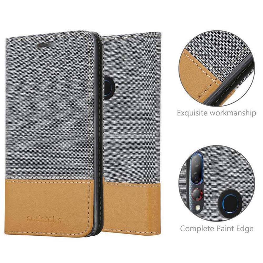 Cadorabo Hülle für HTC Desire 19 PLUS Schutzhülle in Grau Handy Hülle Etui Book Case Cover