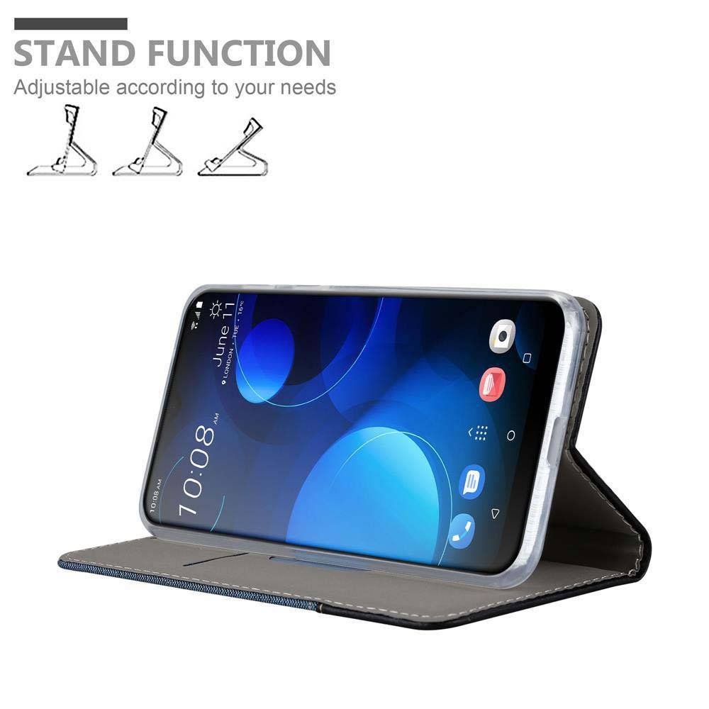 Cadorabo Hülle für HTC Desire 19 PLUS Schutzhülle in Blau Handy Hülle Etui Book Case Cover