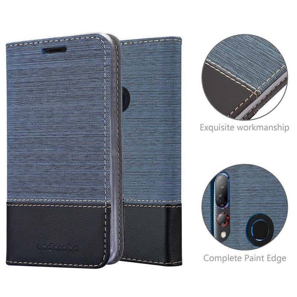 Cadorabo Hülle für HTC Desire 19 PLUS Schutzhülle in Blau Handy Hülle Etui Book Case Cover