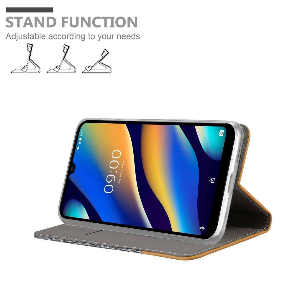 Cadorabo Hülle für WIKO VIEW 3 LITE Schutzhülle in Grau Handy Hülle Etui Book Case Cover