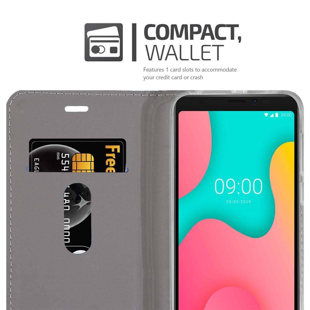 Cadorabo Hülle für WIKO Y60 Schutzhülle in Grau Handy Hülle Etui Book Case Cover