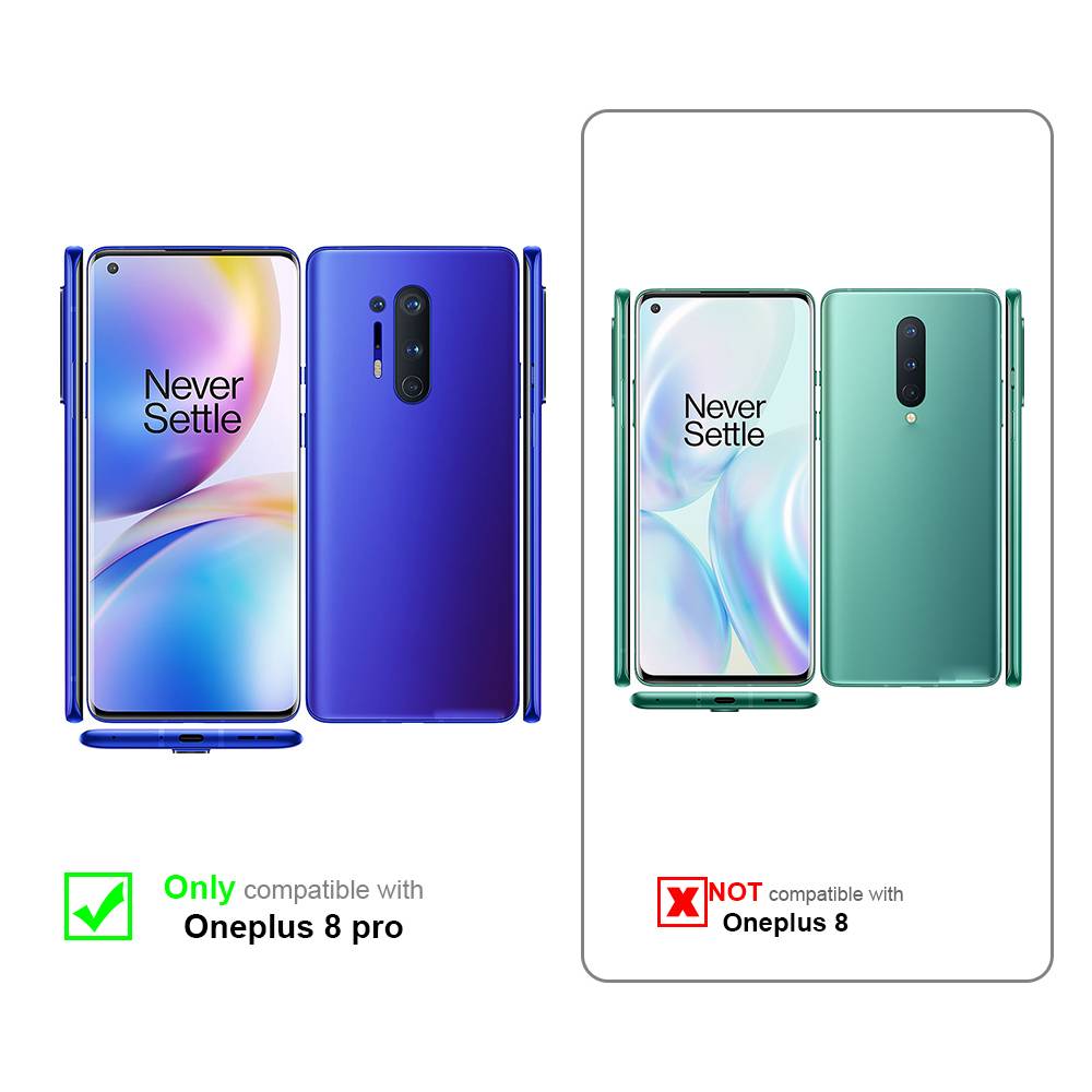 Cadorabo Hülle für OnePlus 8 PRO Schutzhülle in Grau Handy Hülle Etui Book Case Cover