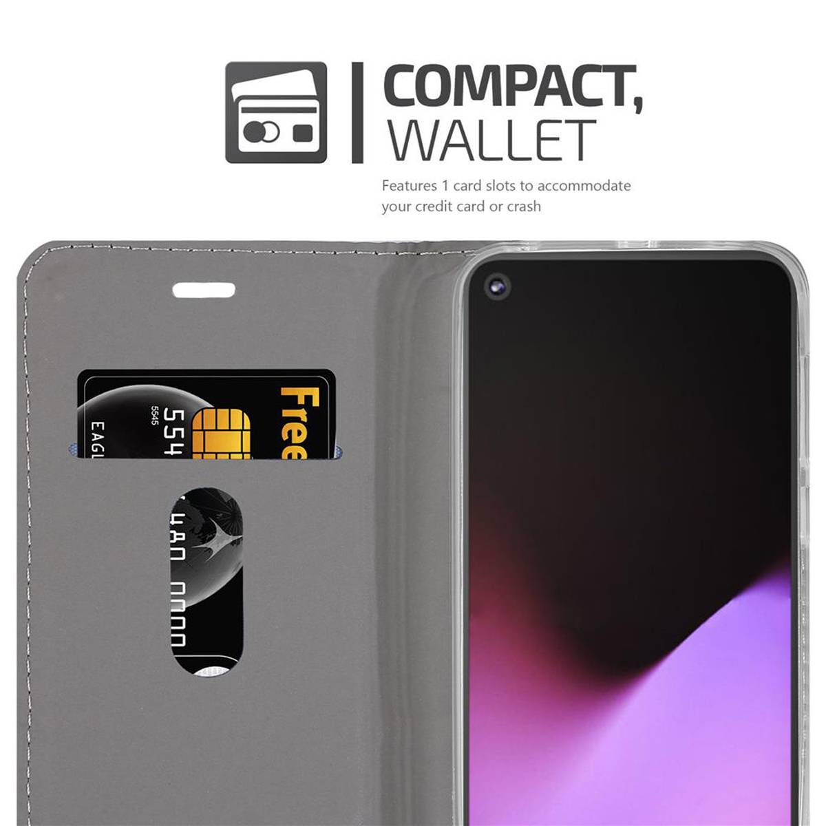 Cadorabo Hülle für Google PIXEL 5 Schutzhülle in Grau Handy Hülle Etui Book Case Cover