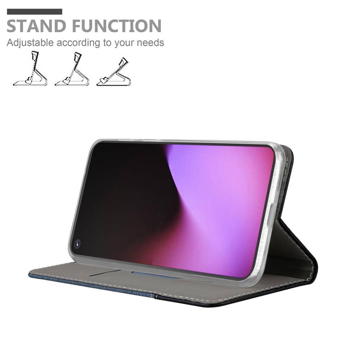 Cadorabo Hülle für Google PIXEL 5 Schutzhülle in Blau Handy Hülle Etui Book Case Cover