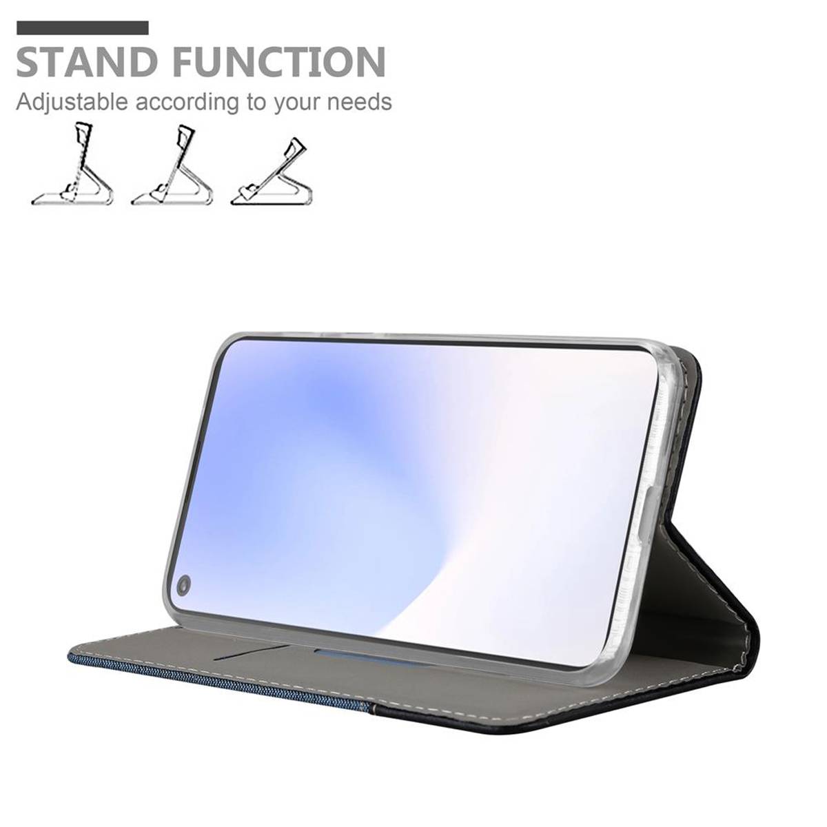 Cadorabo Hülle für Google PIXEL 5 XL Schutzhülle in Blau Handy Hülle Etui Book Case Cover