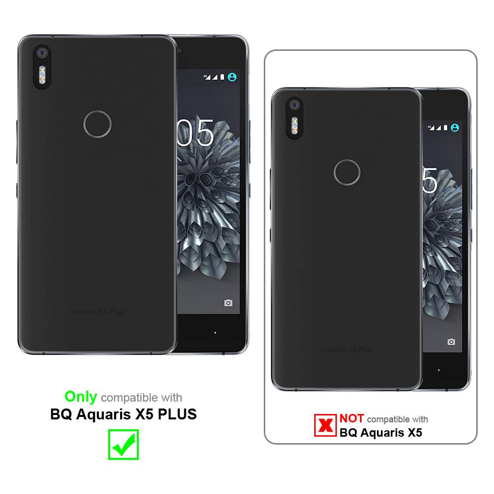Cadorabo Hülle für BQ Aquaris X5 PLUS Schutzhülle in Grau Handy Hülle Etui Book Case Cover