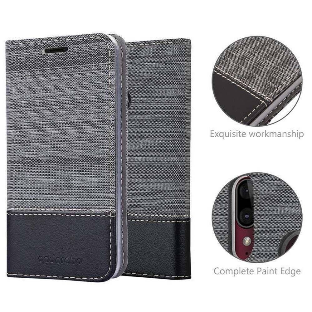 Cadorabo Hülle für Motorola MOTO E6 PLUS Schutzhülle in Grau Handy Hülle Etui Book Case Cover