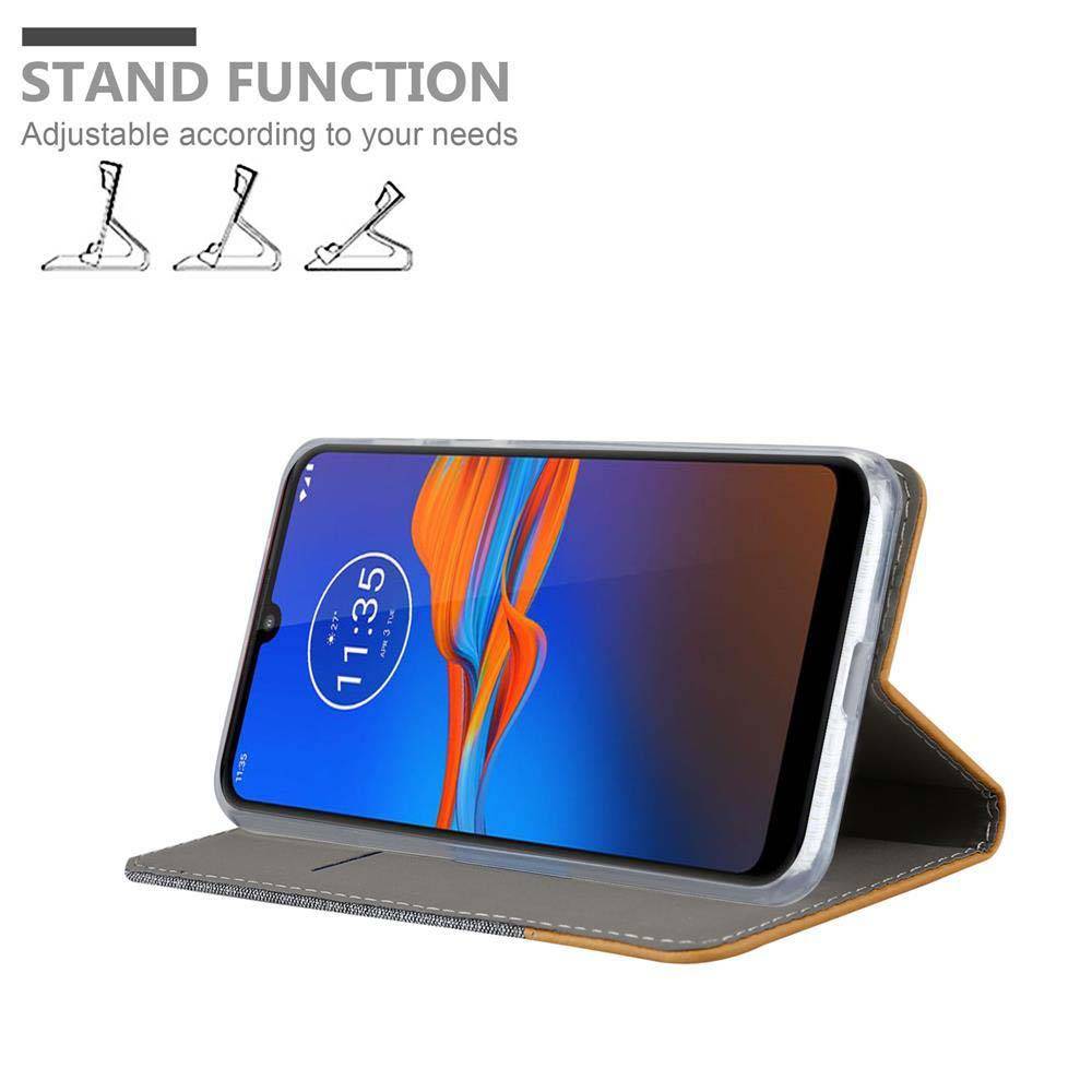 Cadorabo Hülle für Motorola MOTO E6 PLUS Schutzhülle in Grau Handy Hülle Etui Book Case Cover