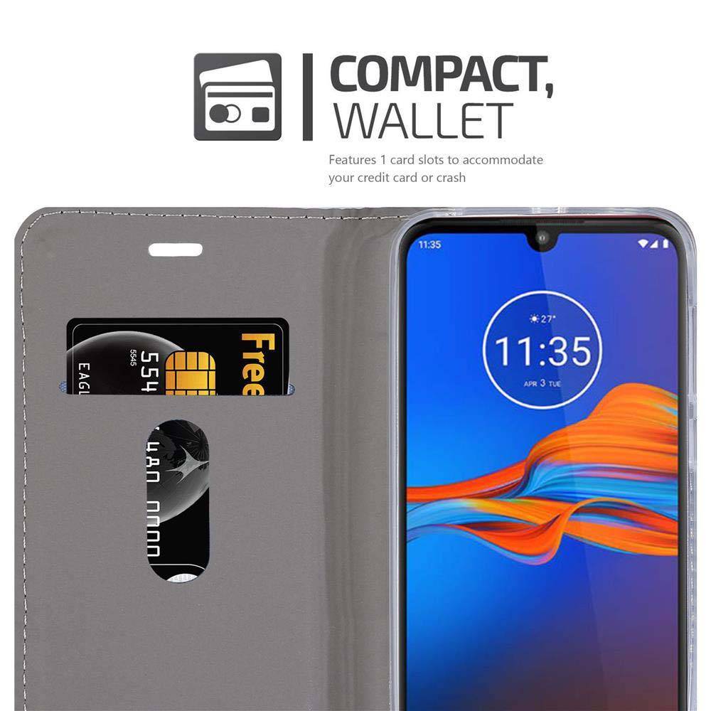 Cadorabo Hülle für Motorola MOTO E6 PLUS Schutzhülle in Grau Handy Hülle Etui Book Case Cover