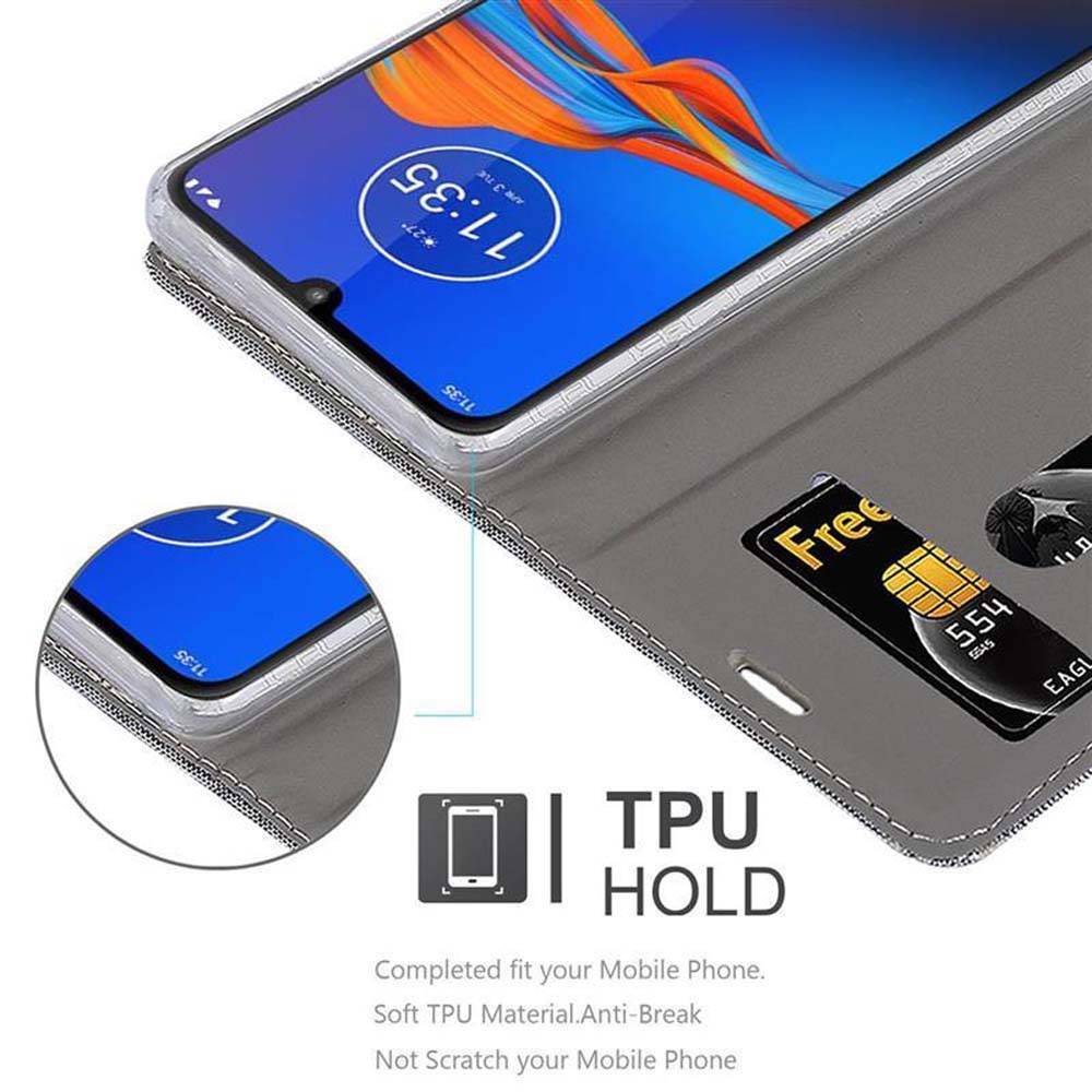 Cadorabo Hülle für Motorola MOTO E6 PLUS Schutzhülle in Grau Handy Hülle Etui Book Case Cover